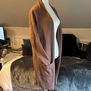 Forever 21 Mauve Knit Knee Length Cardigan